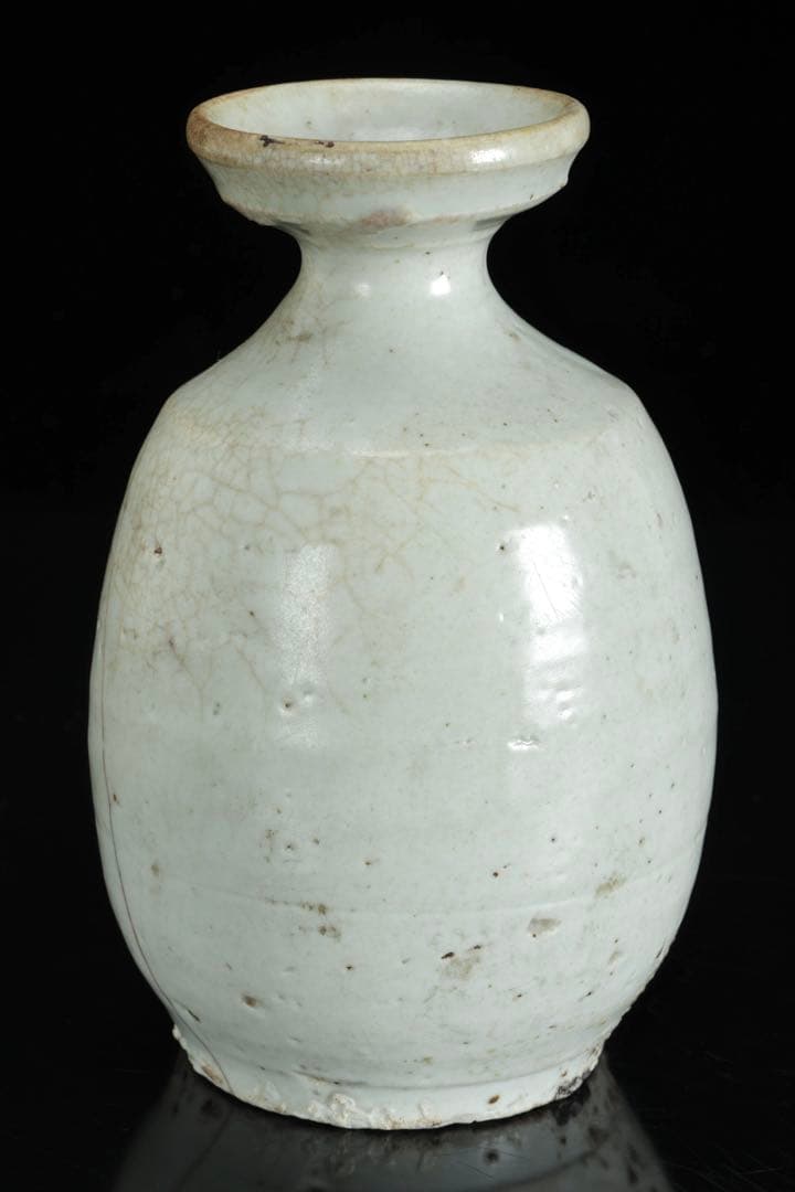 李朝 青磁 徳利 古陶磁 酒器 花入 高さ15㎝ 共箱付 朝鮮古美術 骨董品