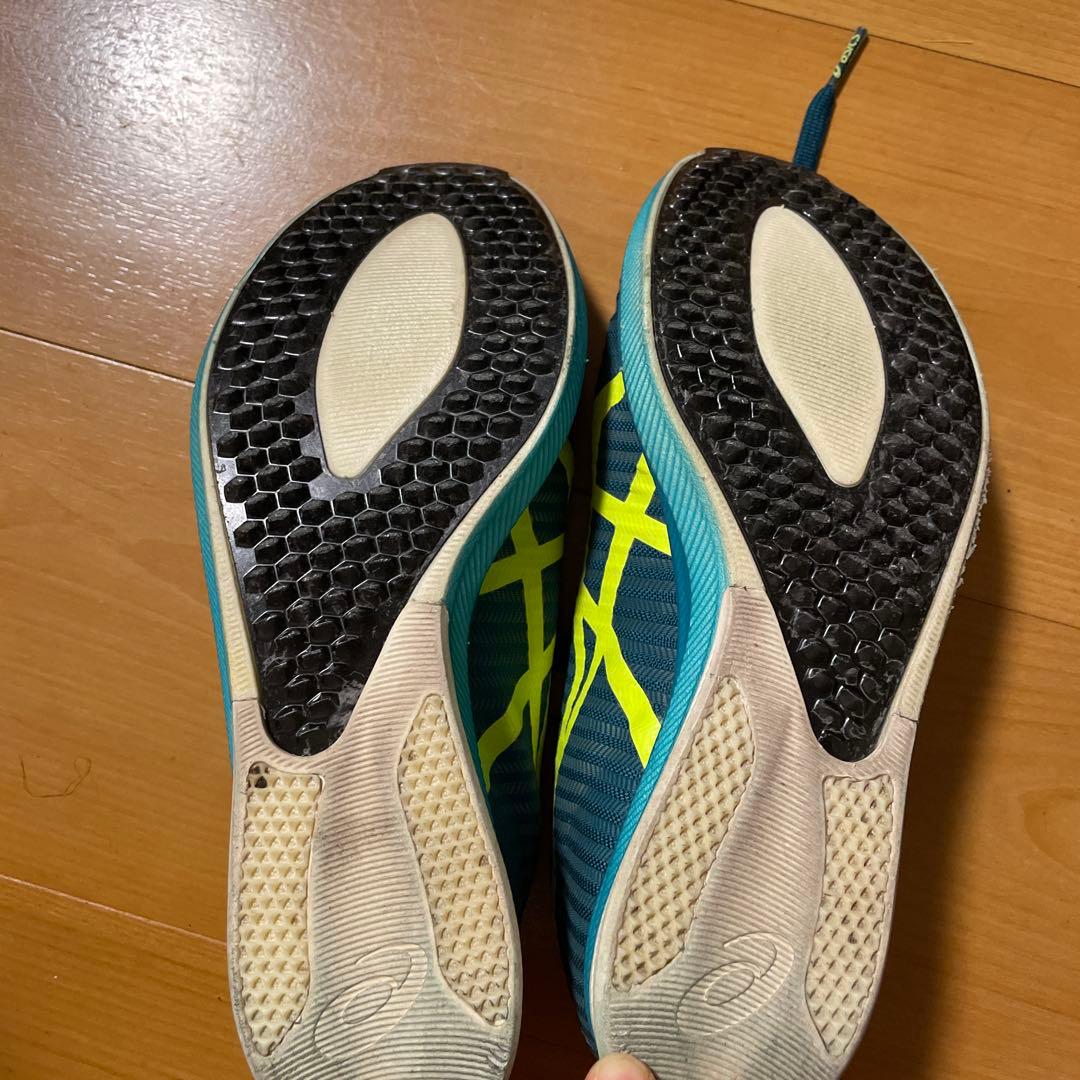 ASICS スパイク24.5 cm グリーン/イエロー SPEED