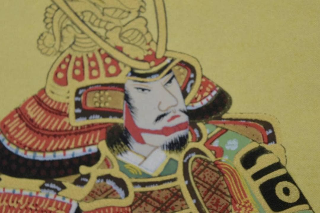 旭堂/武者絵/武者図/富士山に武者/掛軸/名家伝来/AA-329