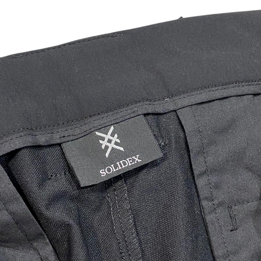 SOLIDEX ソリデックス ストレッチ ロング パンツ M ブラック ロゴ柄