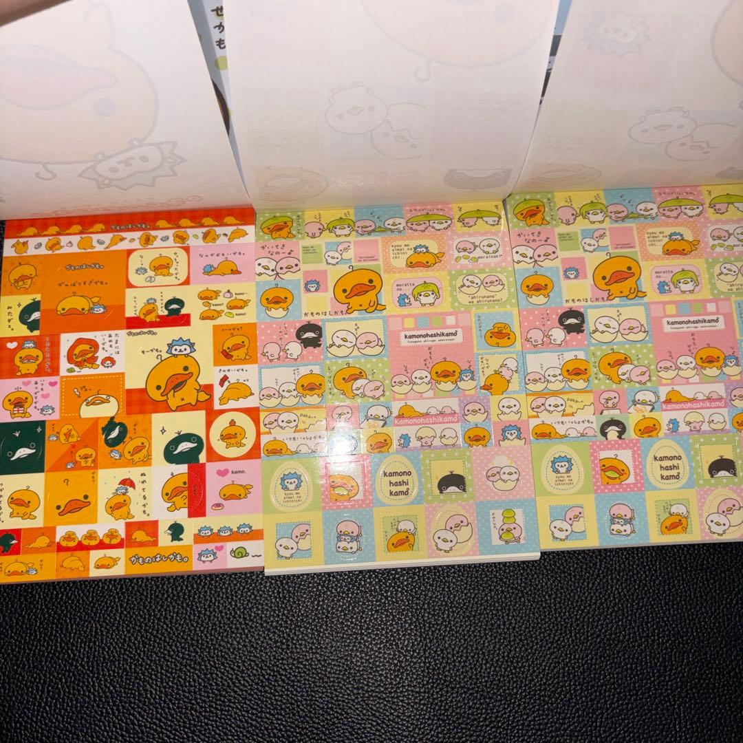 サンエックス　かものはしかも。　メモ用紙セット　メモ帳　シール　2007 平成