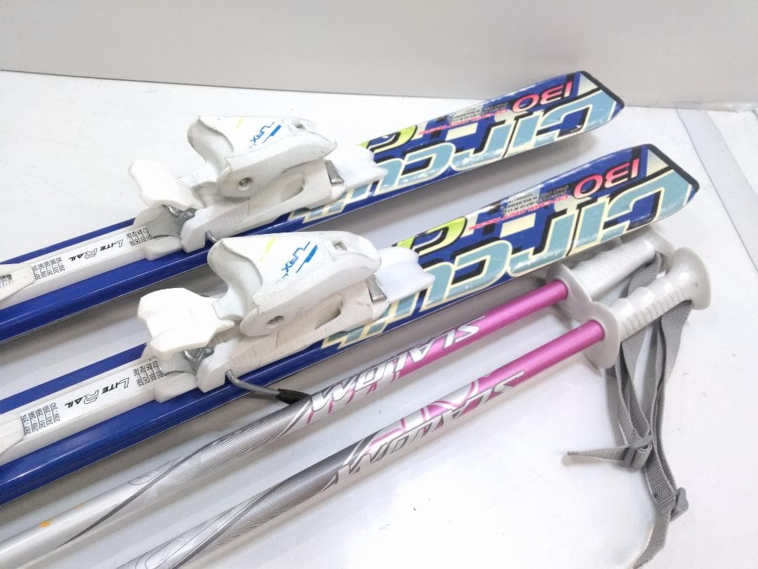 ジュニアスキー4点セット ハート 130cm ブーツ ラング 22.5cm ◇