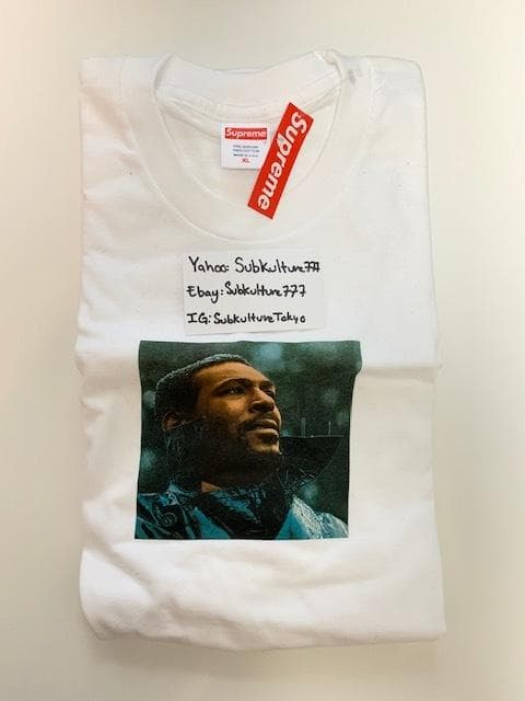 Supreme プリントTシャツ ホワイト MARVIN GAYE XL