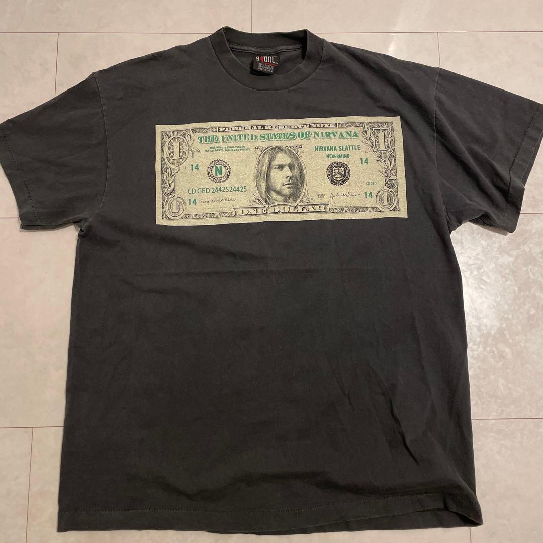 【激レア】NIRVANA カート・コバーン 1ドル札デザイン Tシャツ