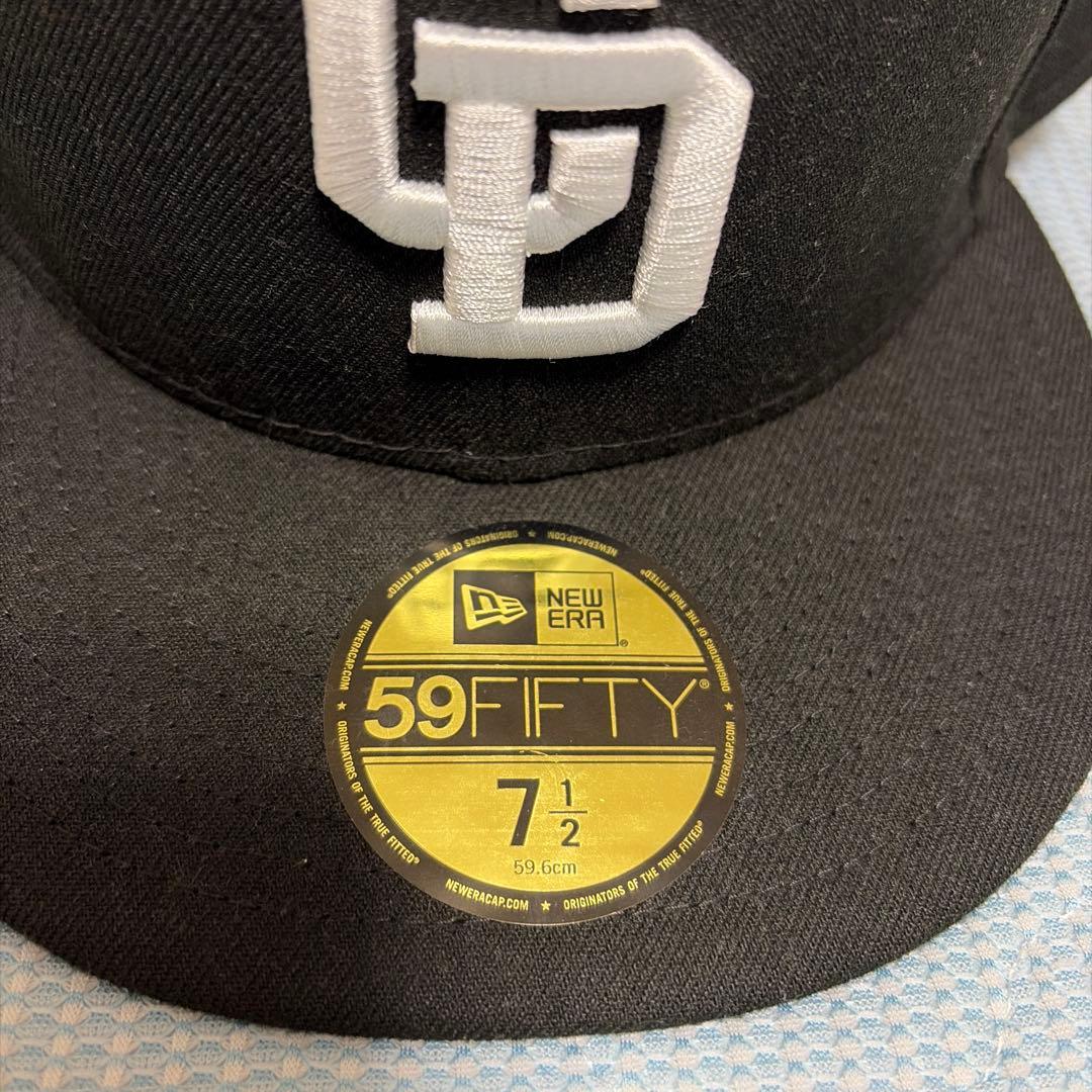 中日ドラゴンズ　New Era 59FIFTY ブラック キャップ 7 1/2