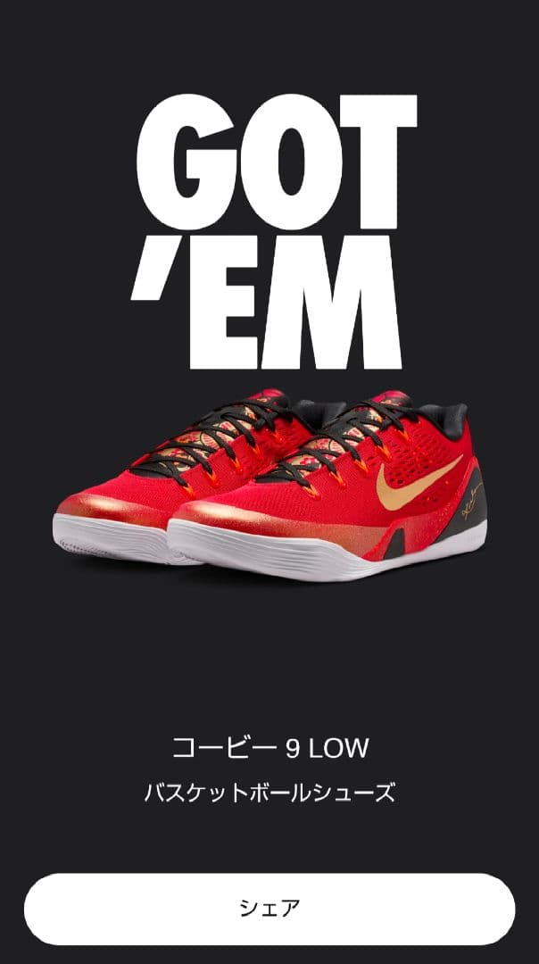 シューズ(男性用) NIKE KOBE IX EM PROTRO US9 27cm