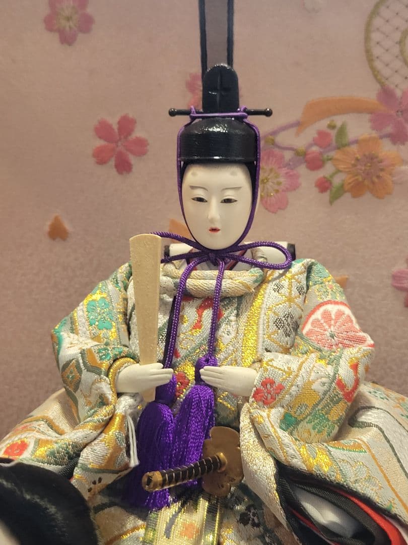 雛人形 五人飾り ケース入り オルゴール付 ひな人形 桃の節句 美品