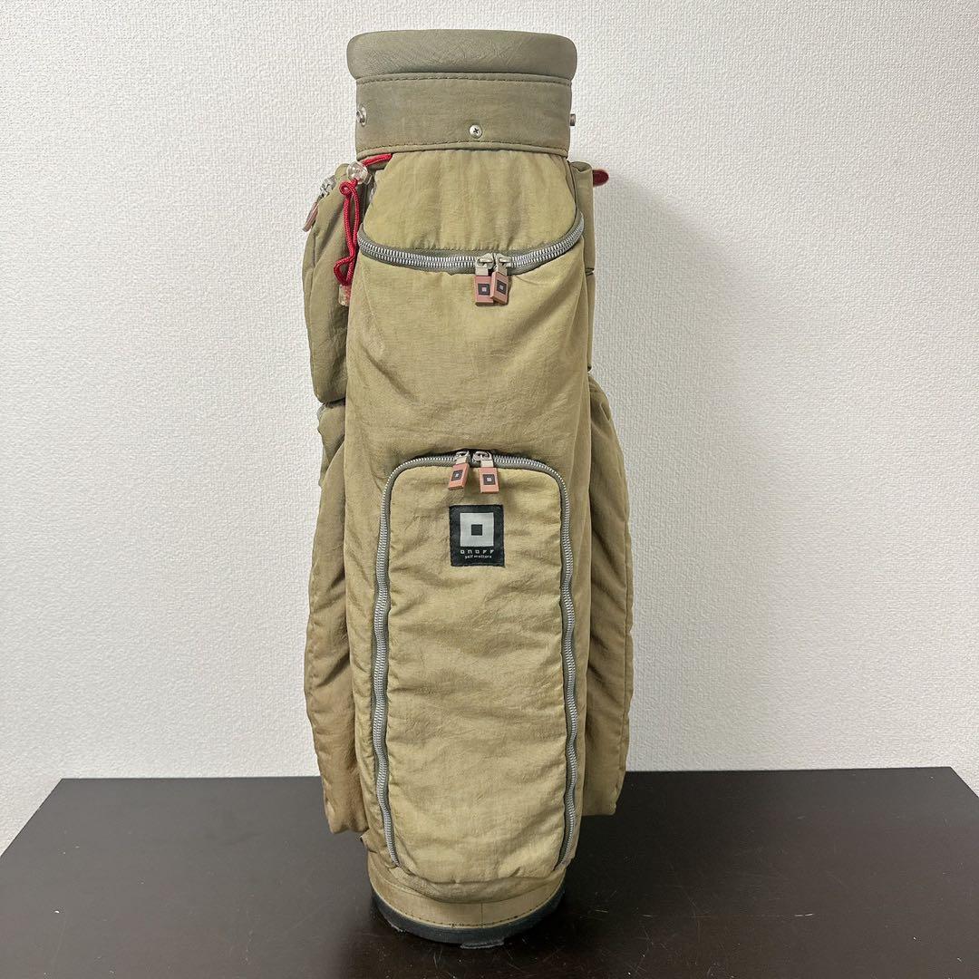 希少 ONOFF オノフ キャディバッグ カーキ 5分割 ナイロンワッシャー軽量