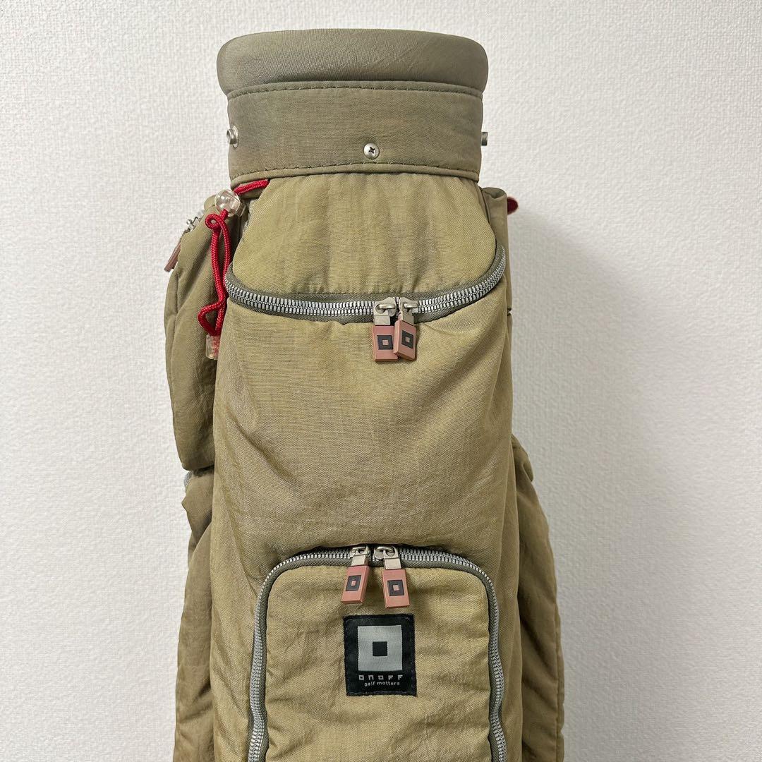 希少 ONOFF オノフ キャディバッグ カーキ 5分割 ナイロンワッシャー軽量