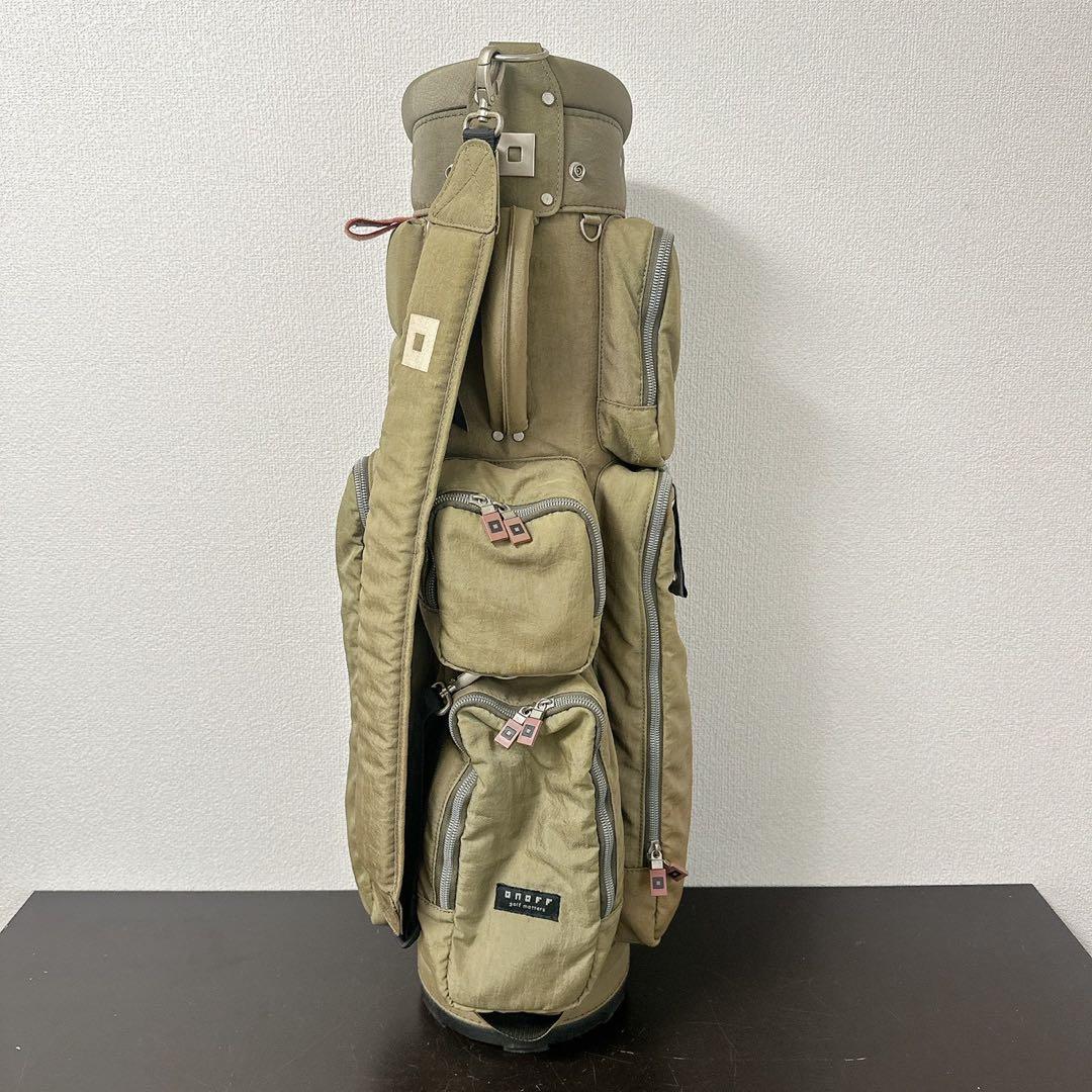 希少 ONOFF オノフ キャディバッグ カーキ 5分割 ナイロンワッシャー軽量