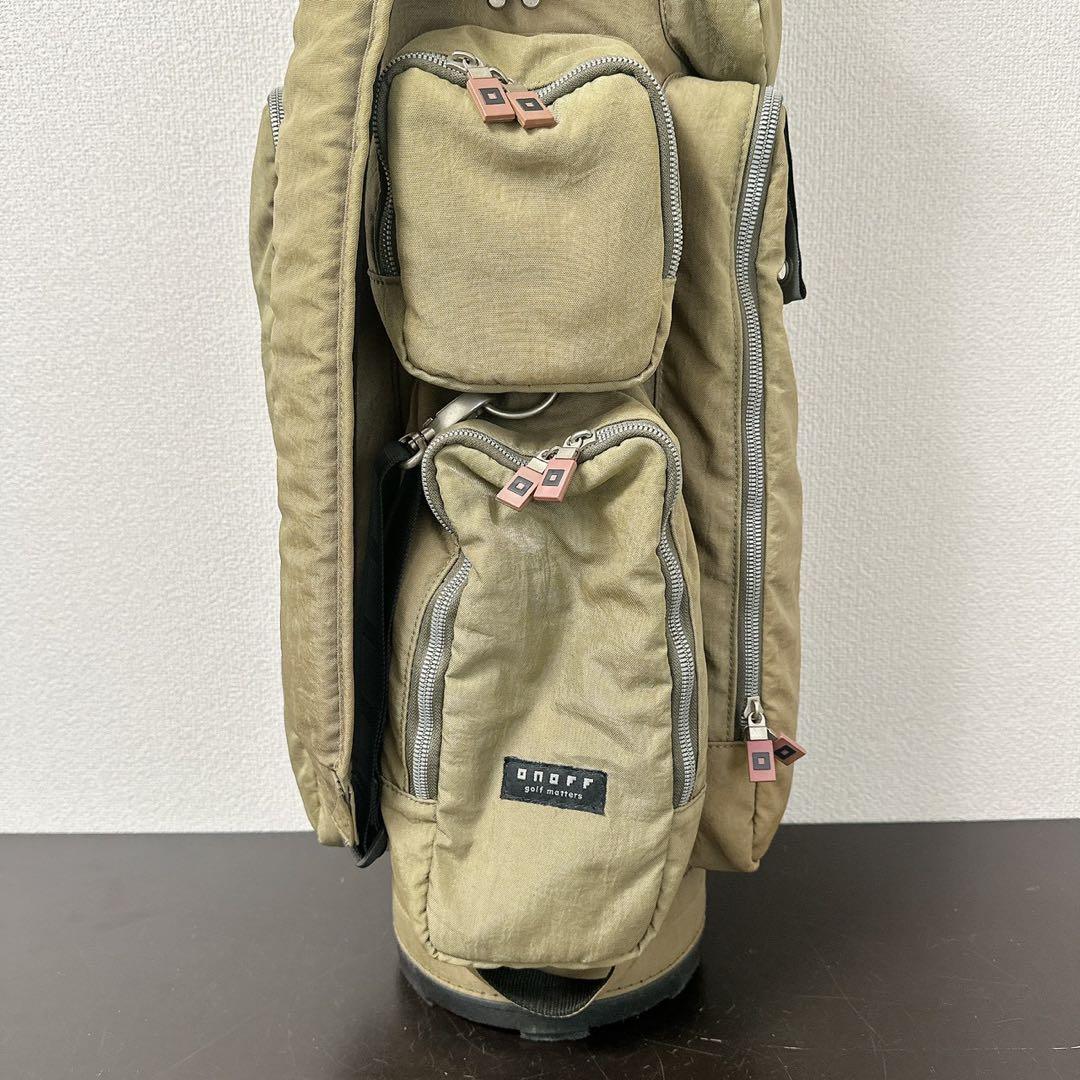 希少 ONOFF オノフ キャディバッグ カーキ 5分割 ナイロンワッシャー軽量