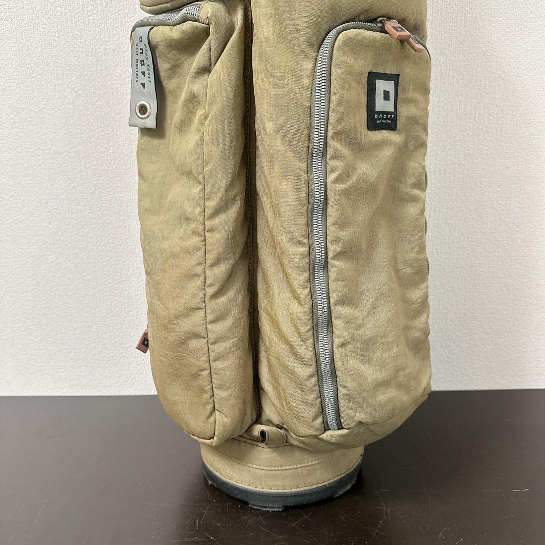 希少 ONOFF オノフ キャディバッグ カーキ 5分割 ナイロンワッシャー軽量