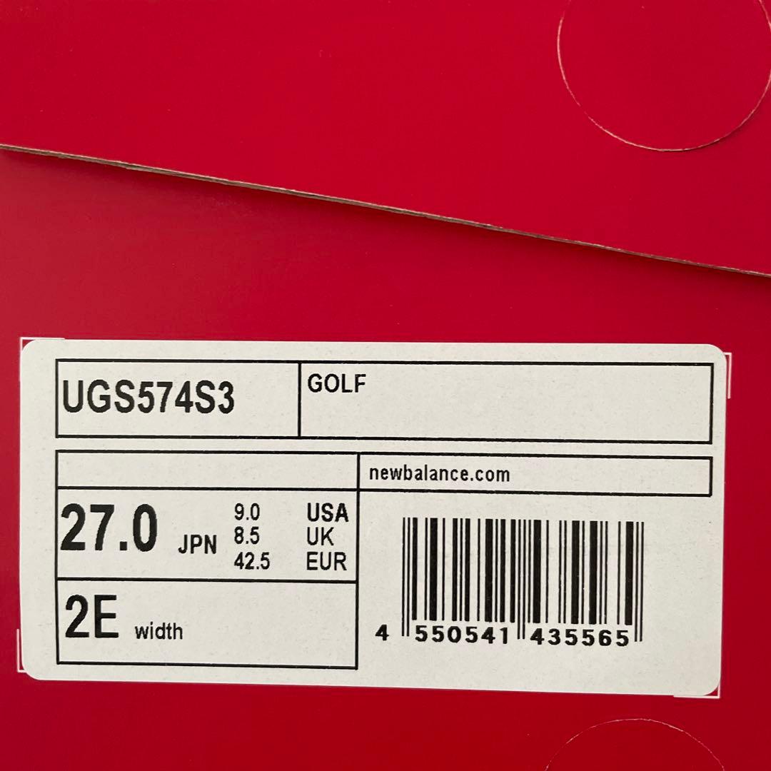 New Balance 574 ホワイトゴルフシューズ　スパイクレス　#2065