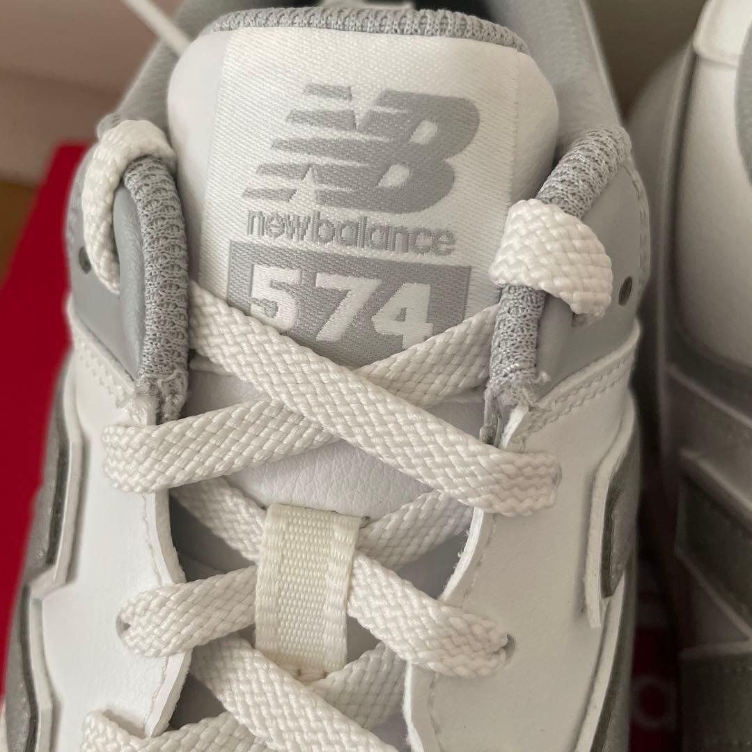 New Balance 574 ホワイトゴルフシューズ　スパイクレス　#2065