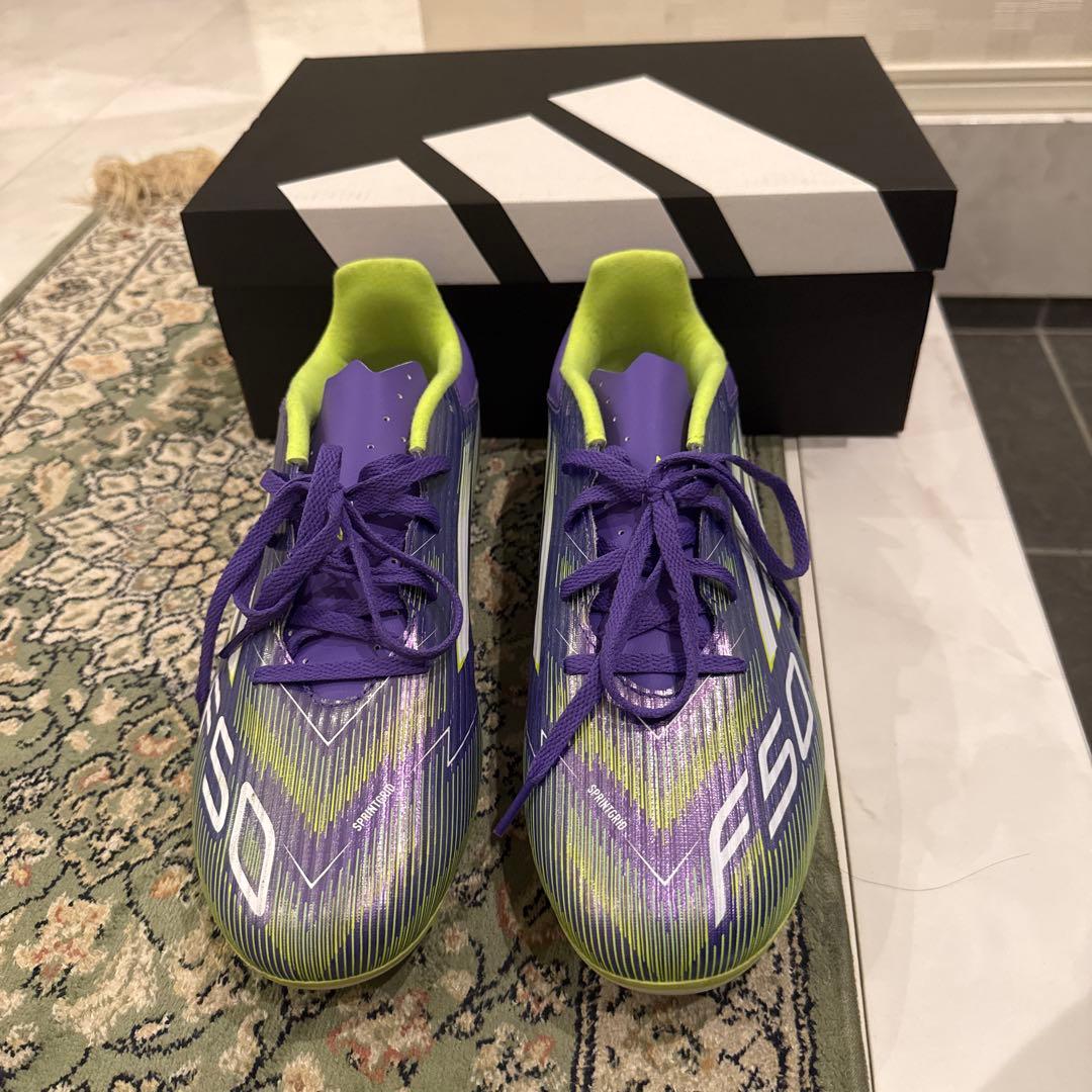 adidas F50 サッカーシューズ 紫/緑 箱付き