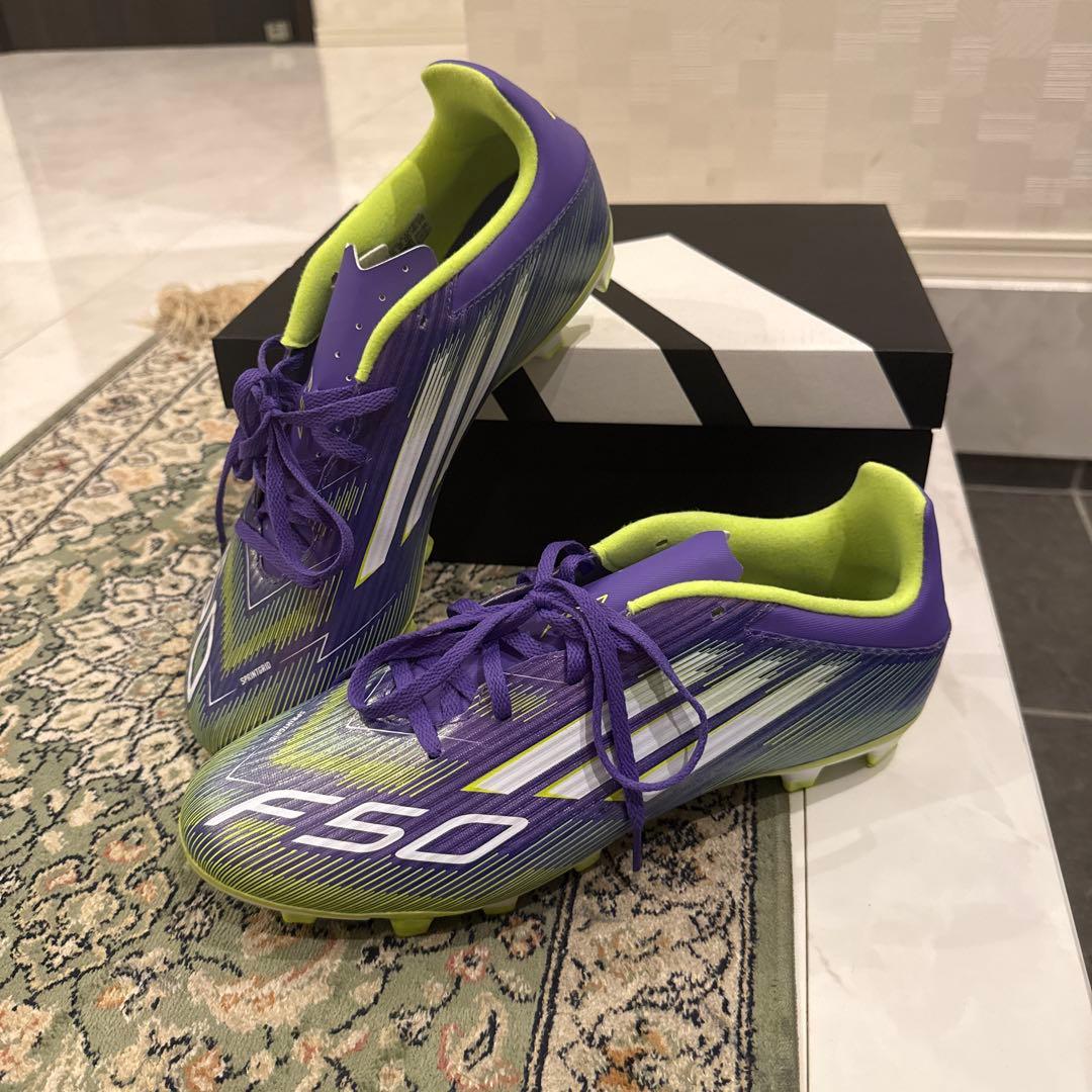 adidas F50 サッカーシューズ 紫/緑 箱付き