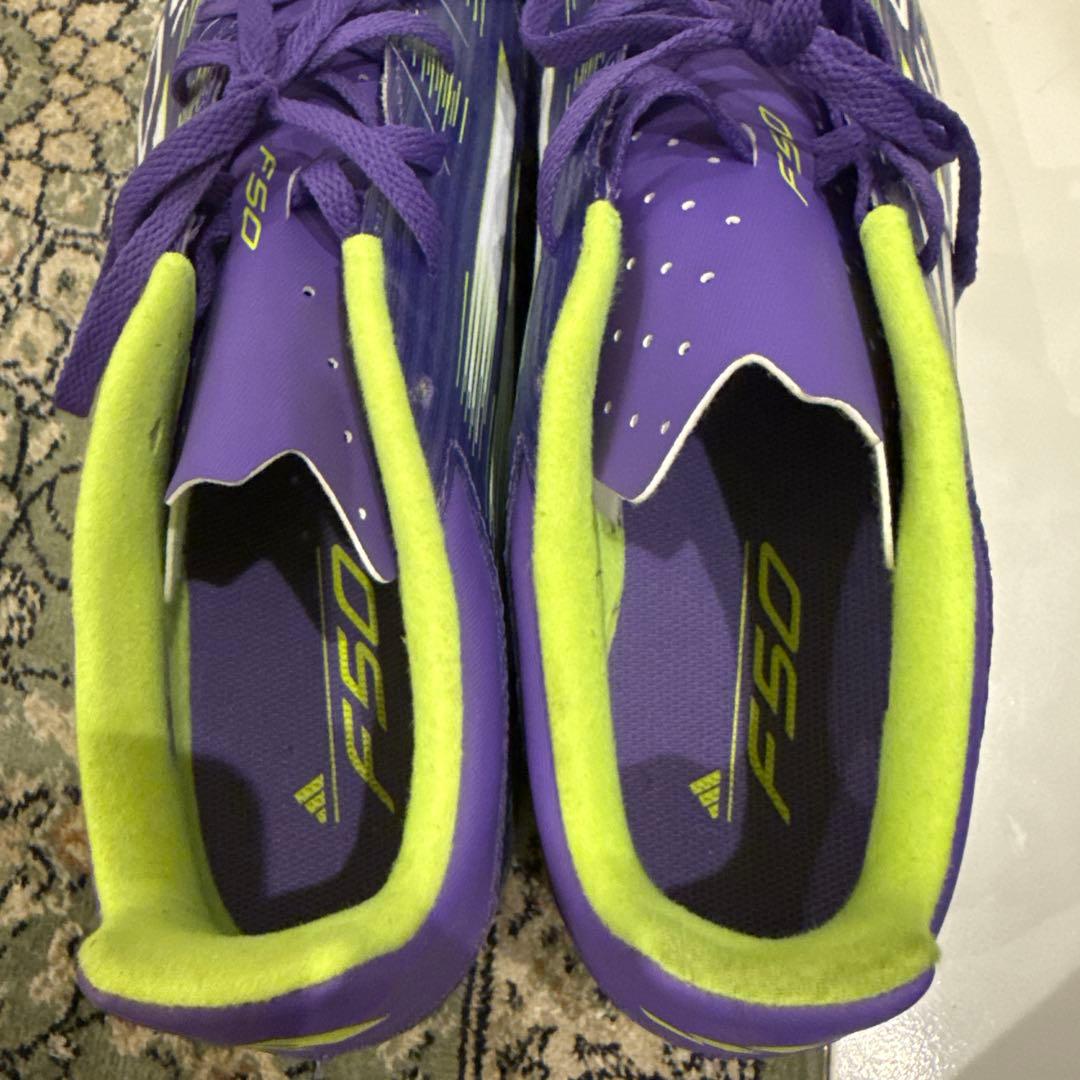 adidas F50 サッカーシューズ 紫/緑 箱付き