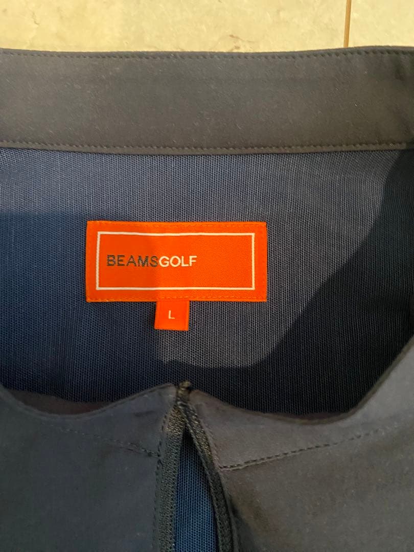 BEAMS GOLF ハーフジップシャツ L ネイビー