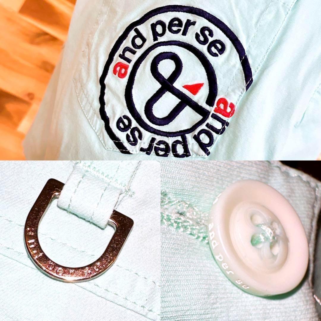 【アンパスィ】サークル &ロゴ ショートパンツ ゴルフ L 緑エメラルドグリーン