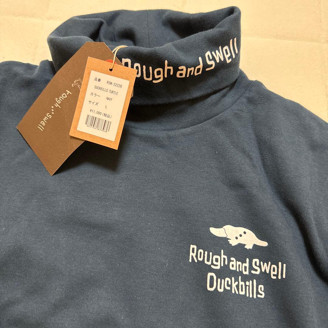 新品　Rough and Swell タートルネックシャツ L ネイビー