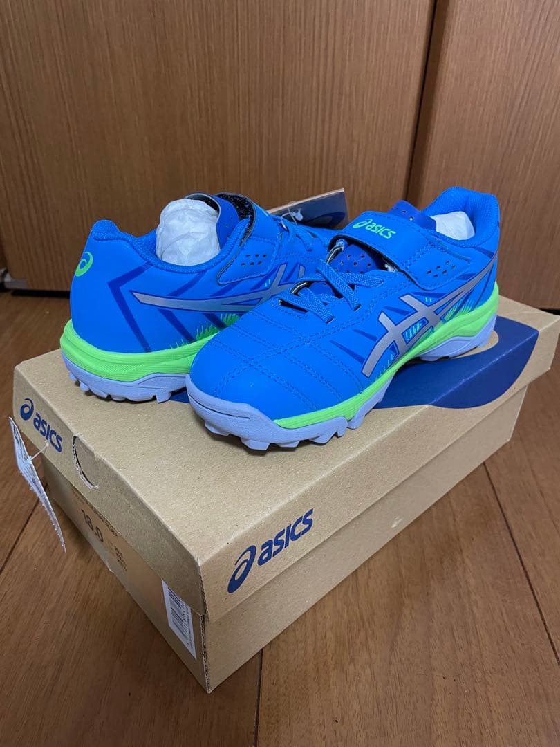 asics サッカーシューズ 18cm 青