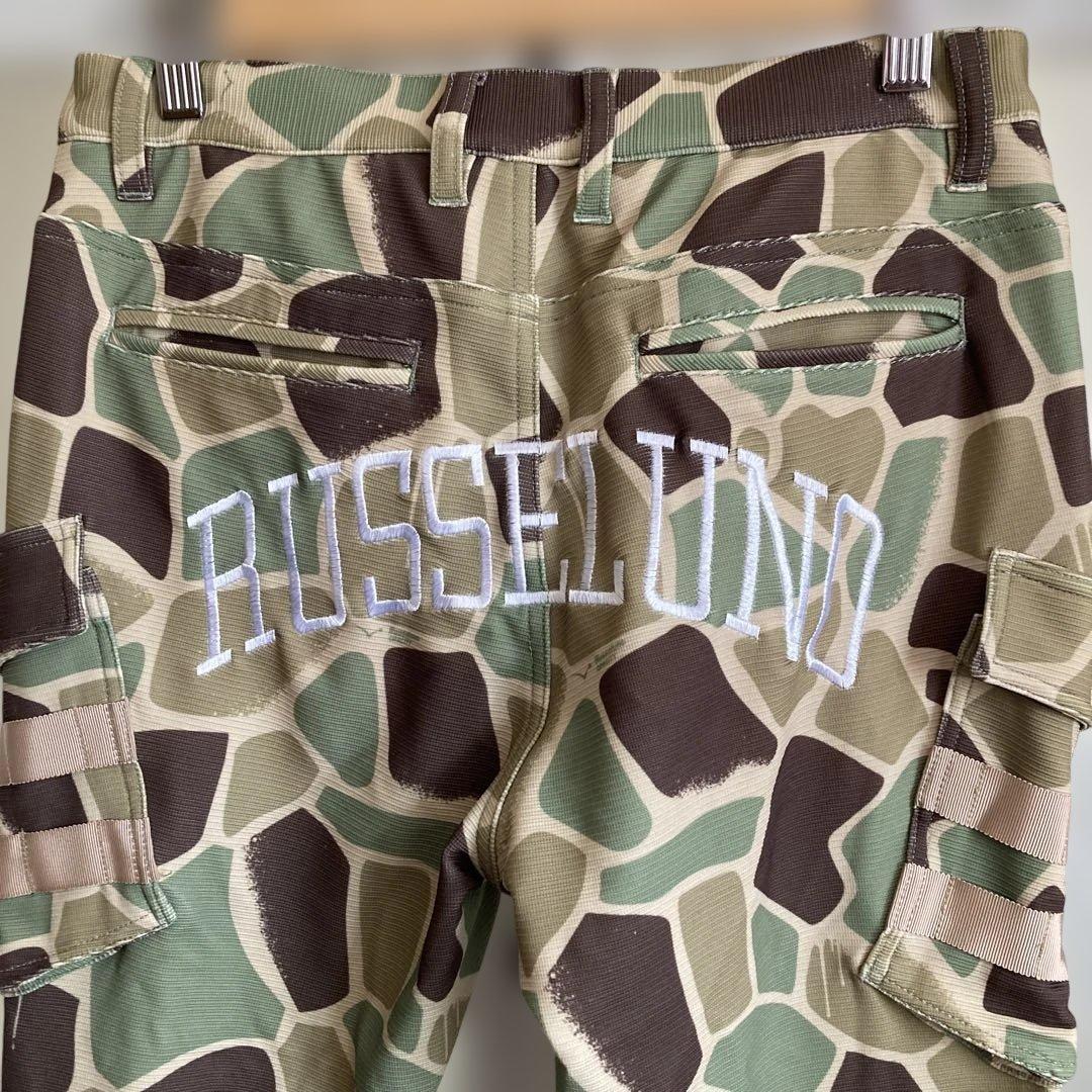 RUSSELUNO(ラッセルノ)ストレッチカモフラ総柄パンツ カーキ系 1(M)