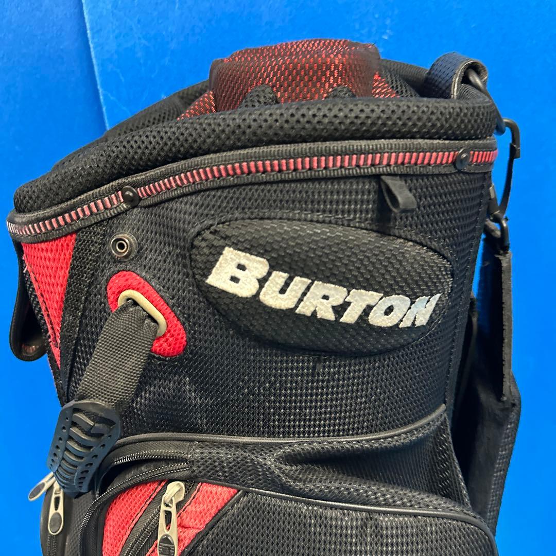 Burton ゴルフバッグ 黒/赤 透明カバー付き