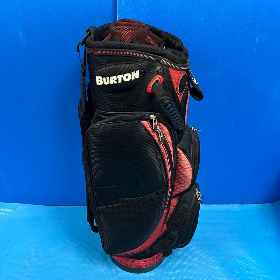 Burton ゴルフバッグ 黒/赤 透明カバー付き