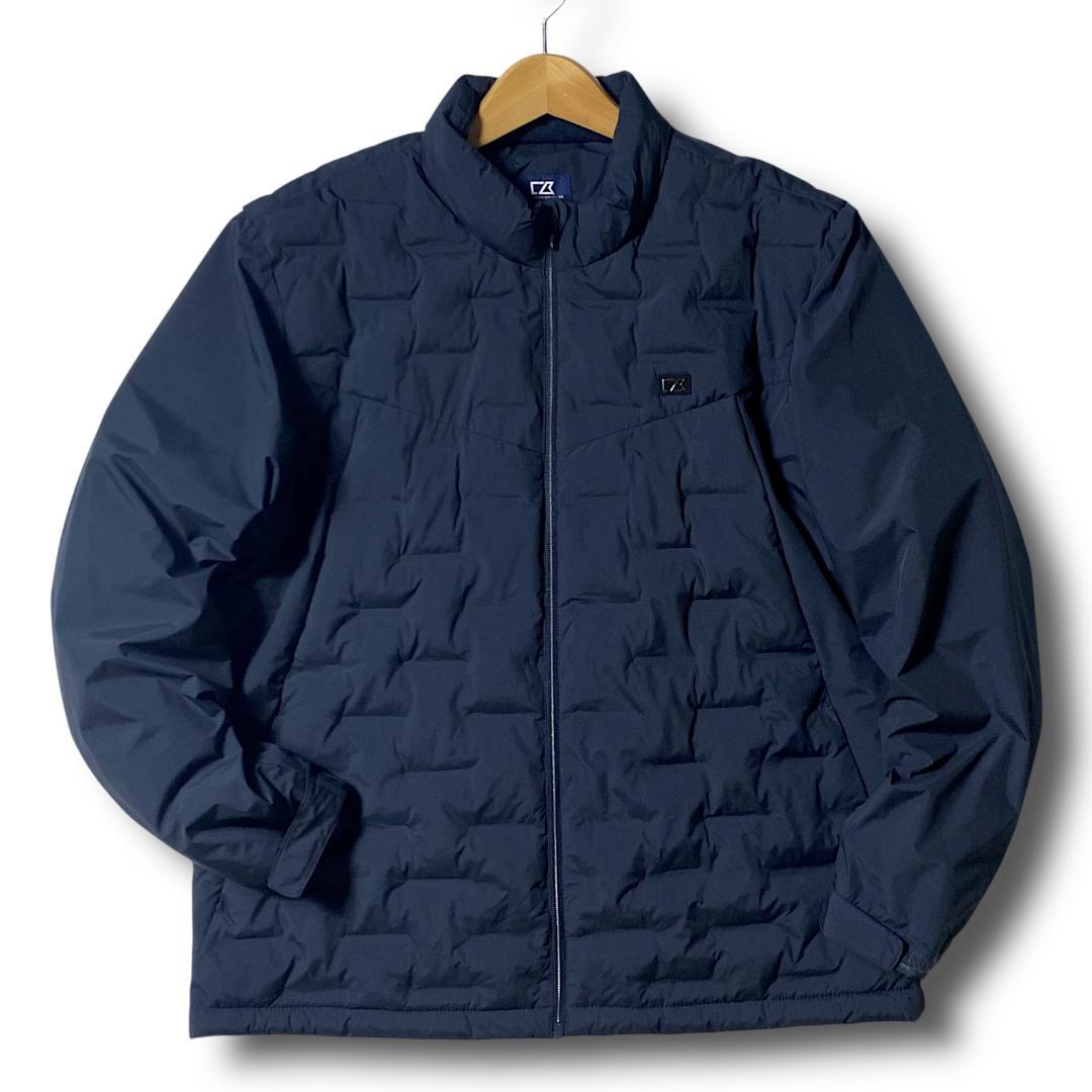 L 定価2.5万 CUTTER&BUCK 圧着加工 中綿ジャケット ブルゾン 紺