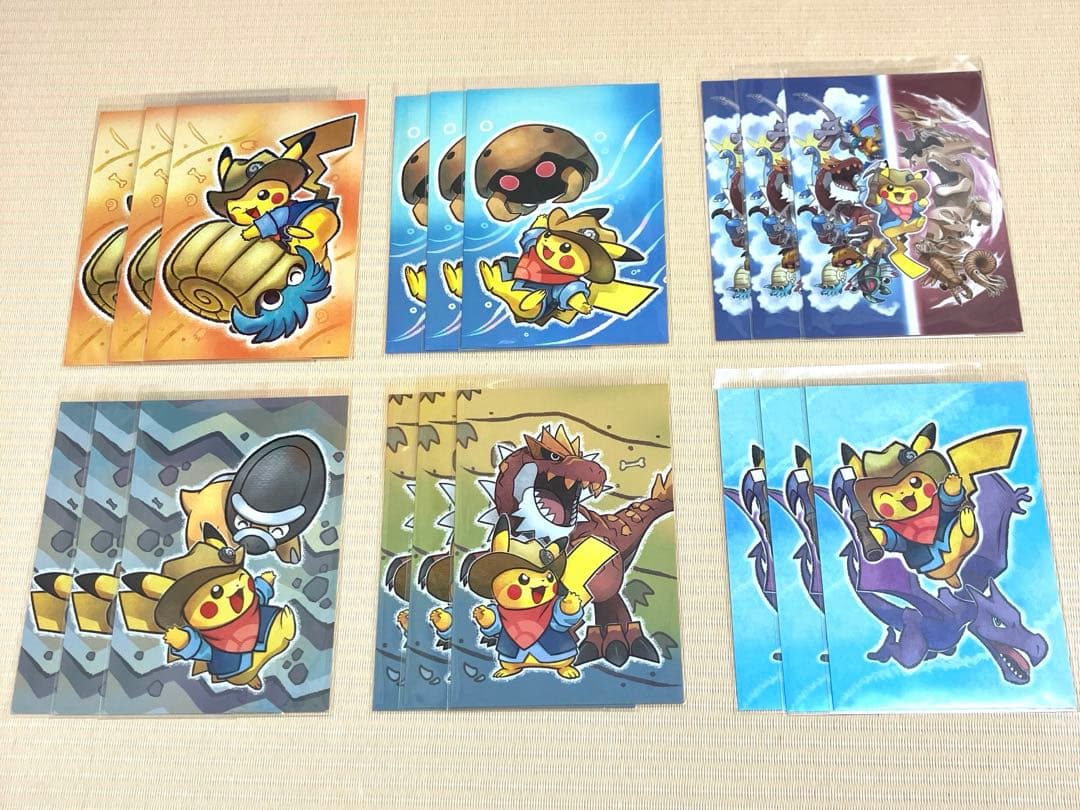 ポケモン化石博物館　ポストカード　6種類　コンプリート　3セット 合計18枚