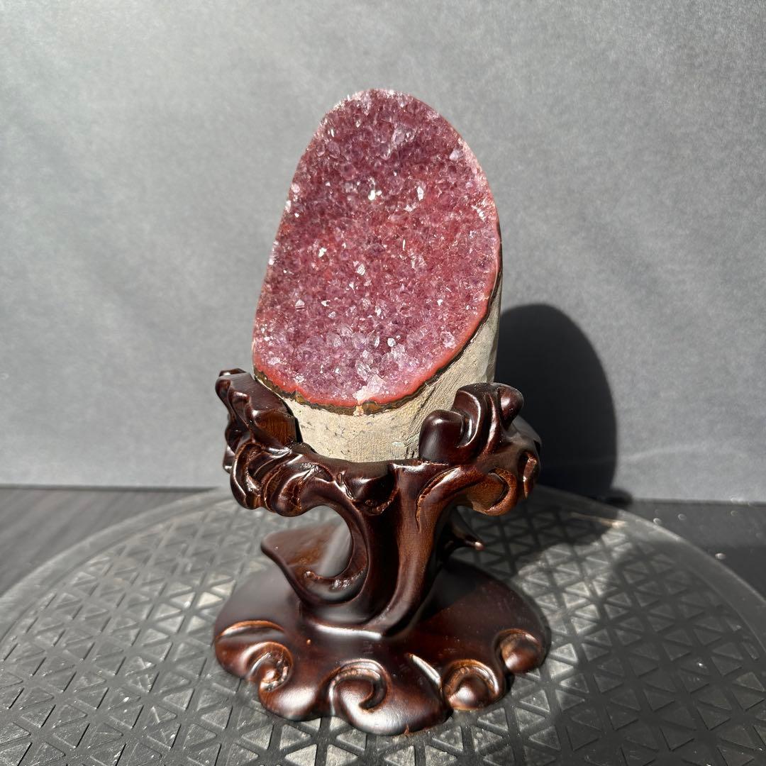 ウルグアイ産❣️天然石 アメジストのドーム　置物　台座付きG.213