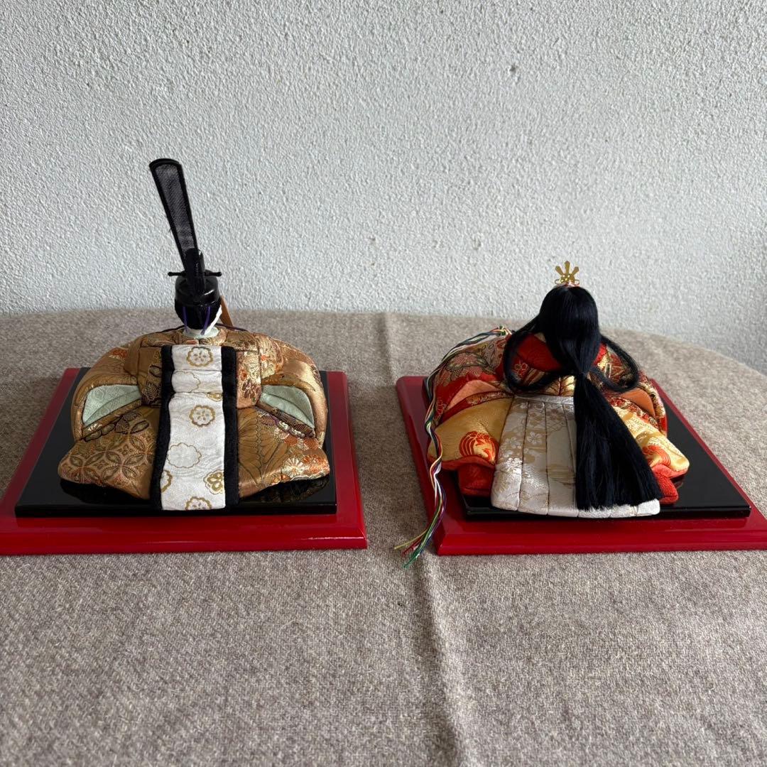 コンパクト 木目込み お内裏様・お雛様（新王飾り）