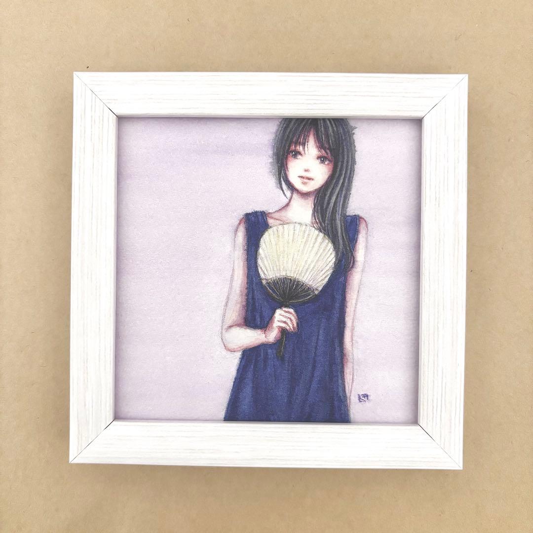 『湯上がり』（手描きイラスト・オリジナル・絵画・水彩画・人物画・原画）