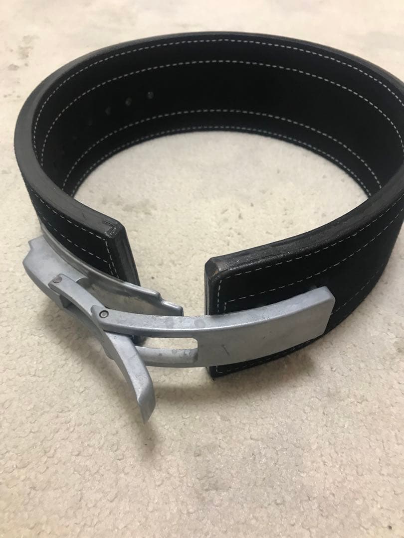 インザーレバーアクションベルト　Ｓサイズ　10㎜　パワーベルト 黒 レザー