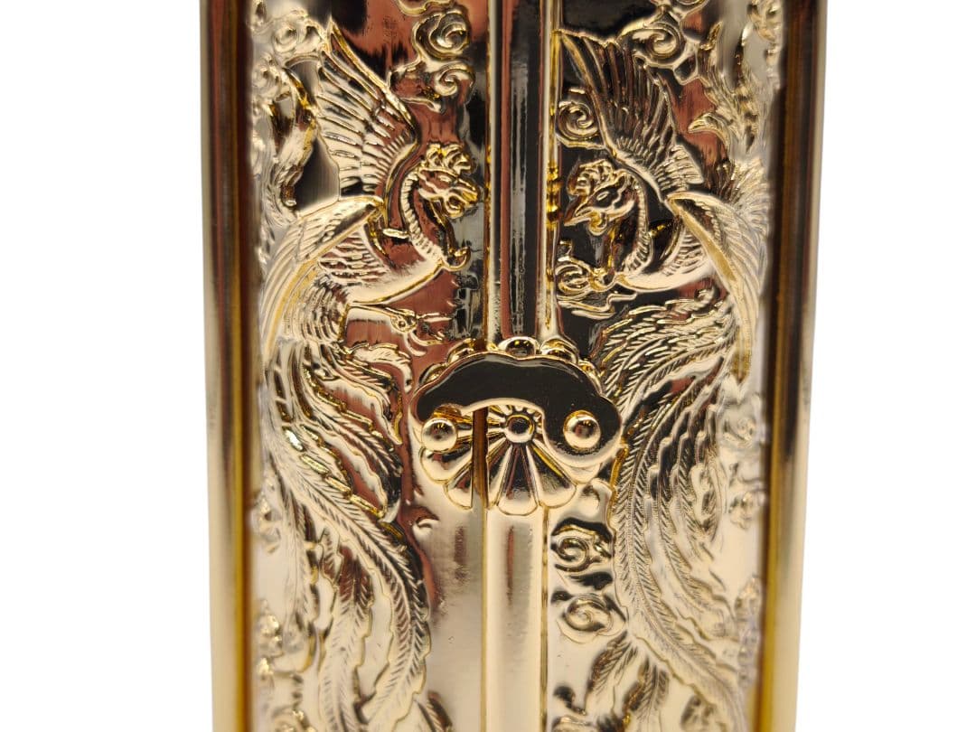 守り本尊 普賢菩薩 豆厨子 竜・巳年 生まれ 金色 開扉 置物 約9.7cm