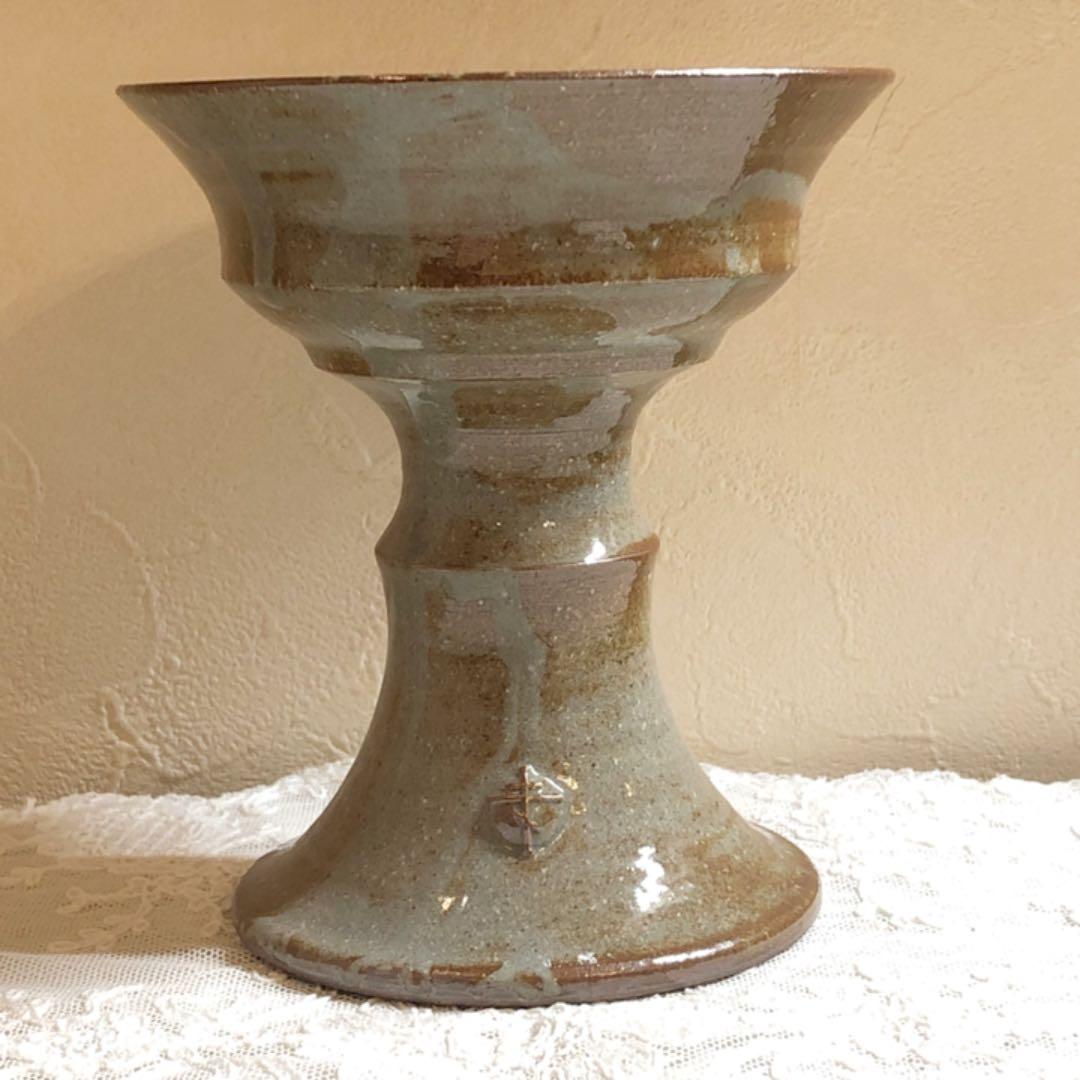 高杯 高台 デザート皿 花器 デザート皿 キャンドルスタンド 燭台 陶器 作家物