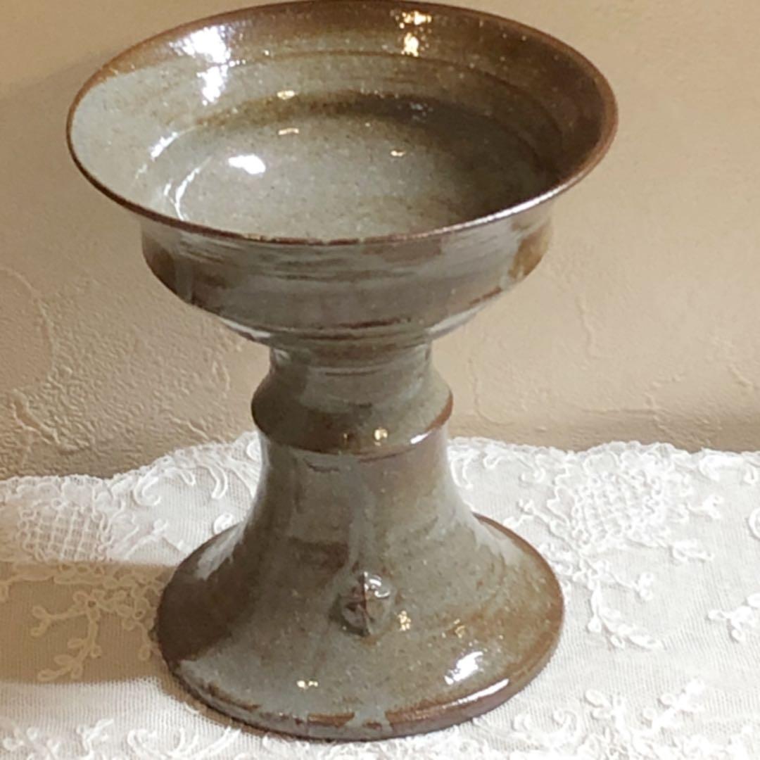 高杯 高台 デザート皿 花器 デザート皿 キャンドルスタンド 燭台 陶器 作家物