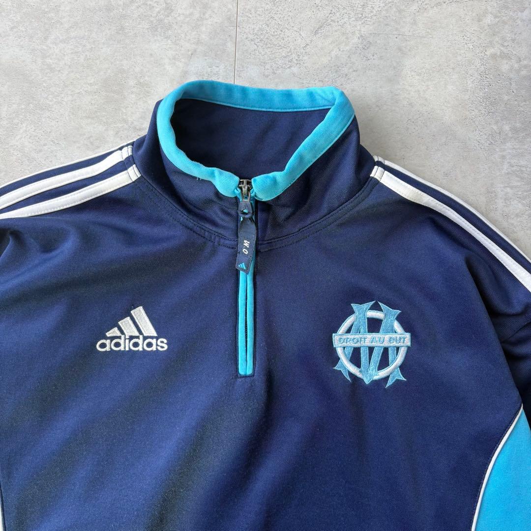 希少美品 90s adidas ハーフジップ オリンピック マルセイユ サッカー