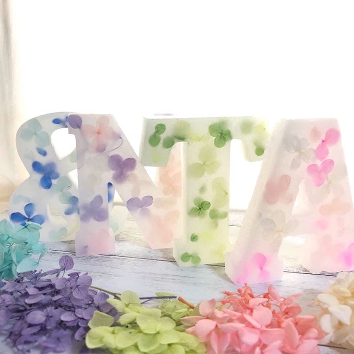 【完売】アルファベット イニシャル キャンドル 紫陽花 あじさい ウエディング