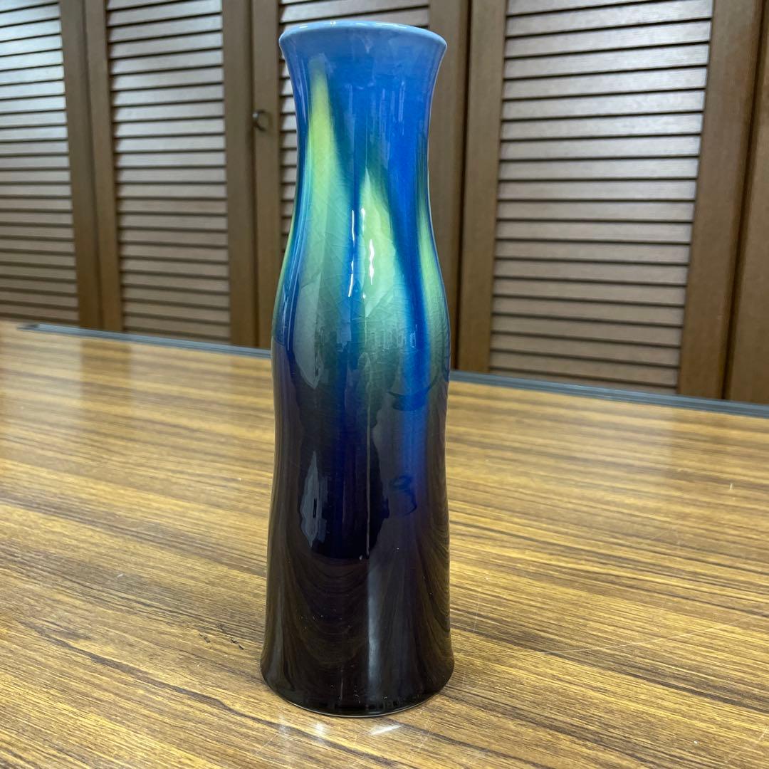 【美品】三代徳田八十吉　「花入」九谷焼
