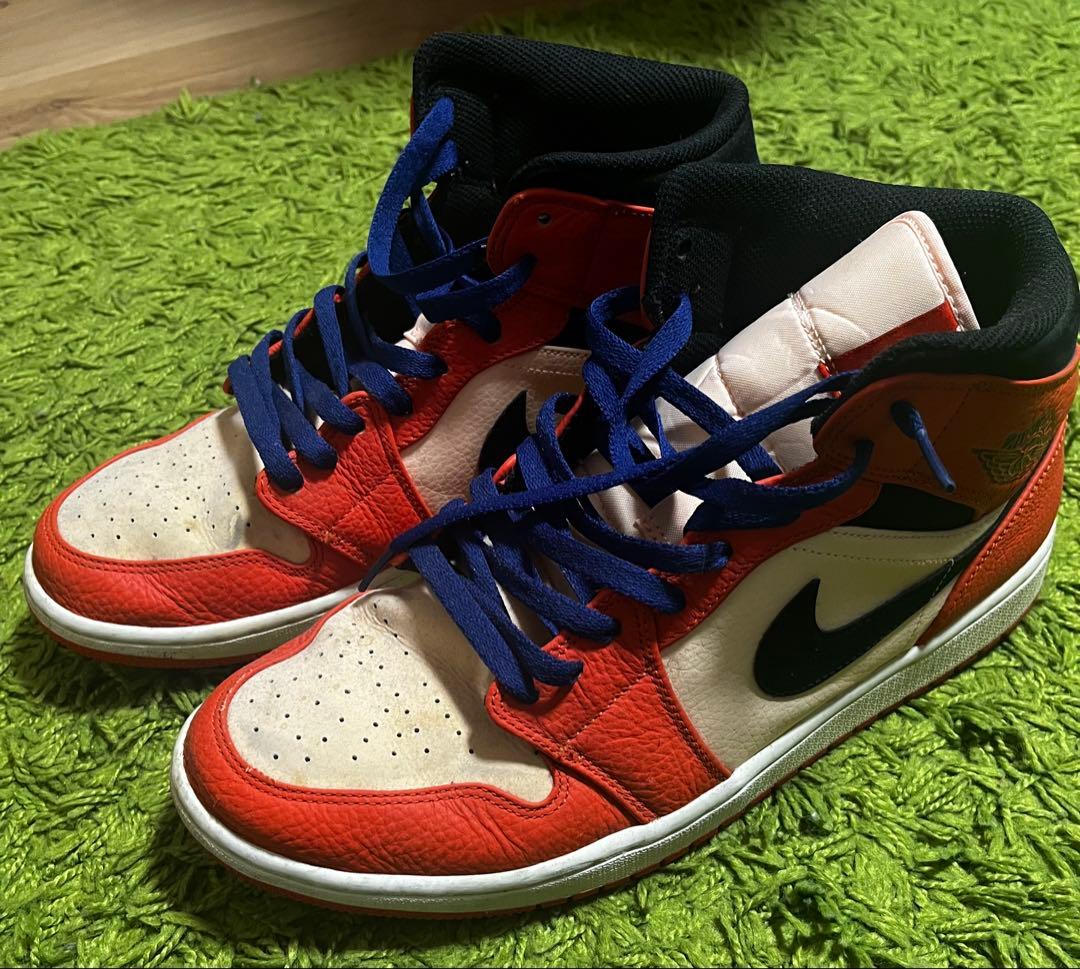 シューズ(男性用) Nike Air Jordan 1 Mid Team Orange Black