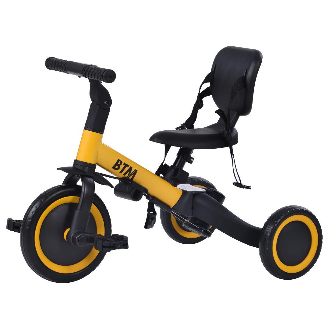 三輪車 足けりバイク 4役 ベビーカー兼用 1-5歳 手押し棒付 プレゼント