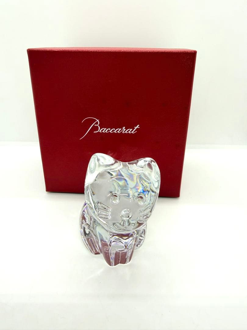Baccarat バカラ　クリスタル猫の置物　置物