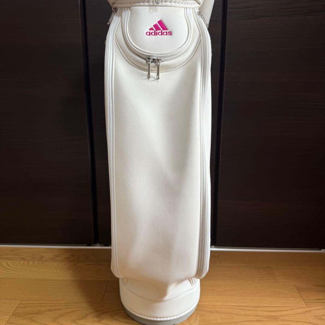 adidas キャディバッグ ゴルフバッグ ホワイト/ピンク