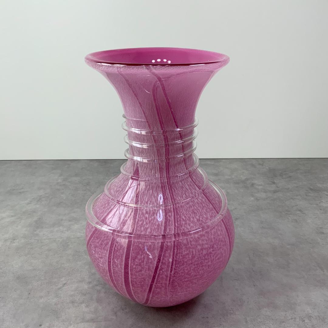 ジャパン ヴィンテージ ガラス ベース ピンク花器 花瓶 ビンテージ レトロ