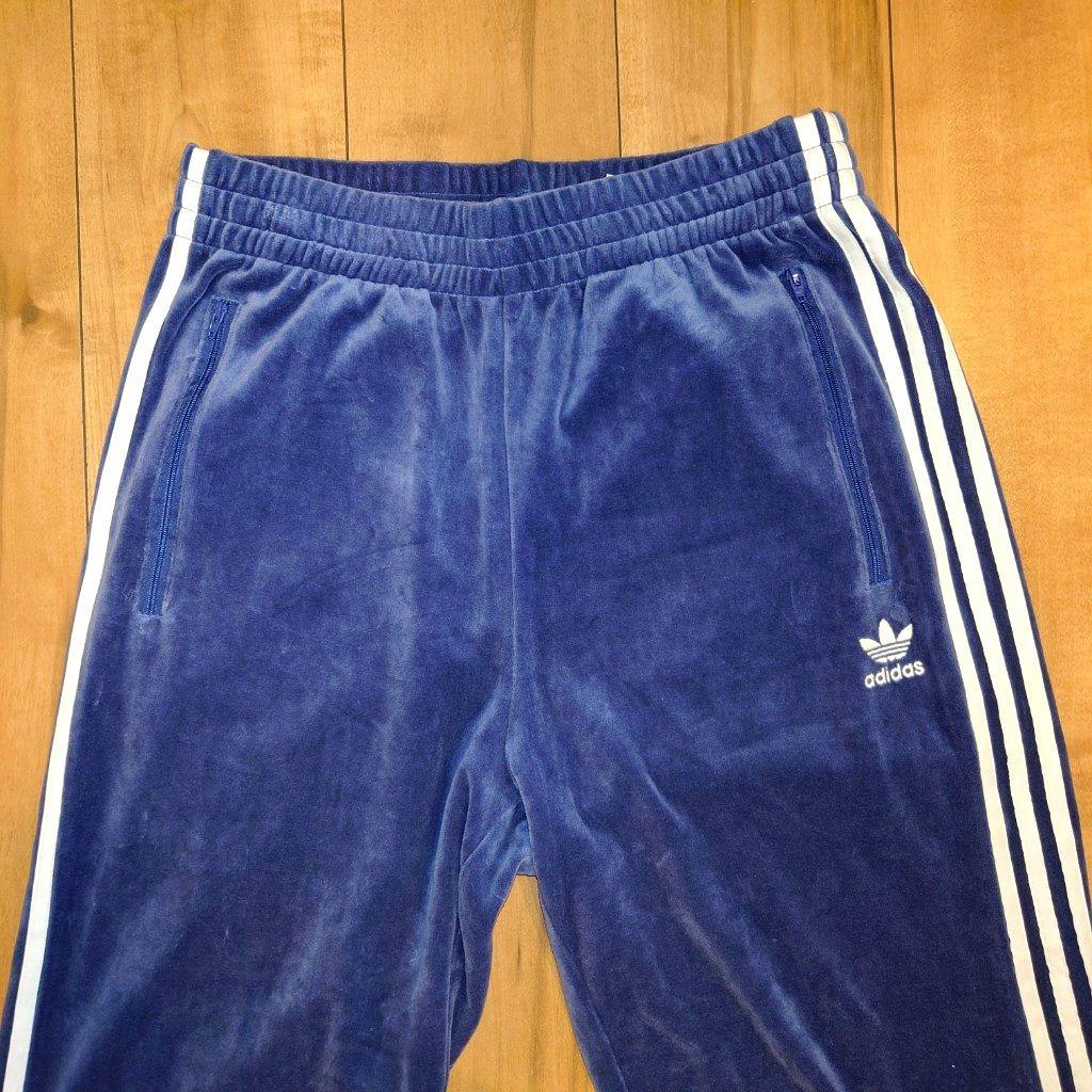 adidas originals アディダス ベロア トラックパンツ ブルー