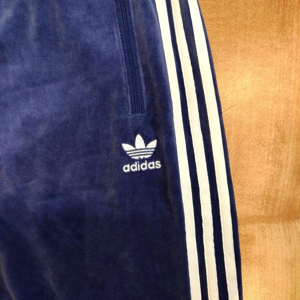 adidas originals アディダス ベロア トラックパンツ ブルー