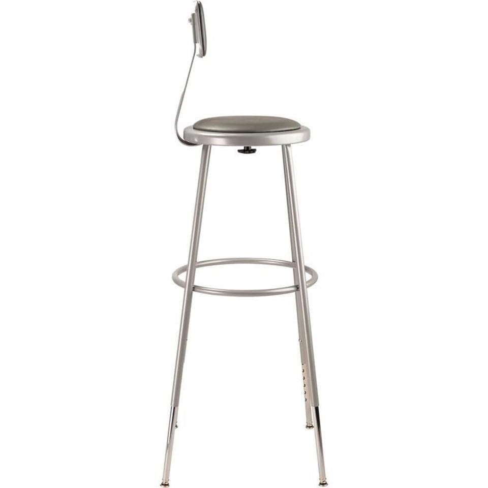 【中古】32-39インチ 金属製ヘビーデューティースツール（背もたれ付き）グレー