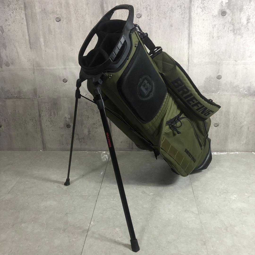 BRIEFING　キャディバッグ　スタンド式　オリーブ　5分割　直営店限定品