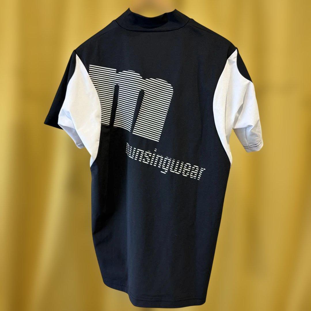 munsingwear M モックネック半袖シャツ 黒/白